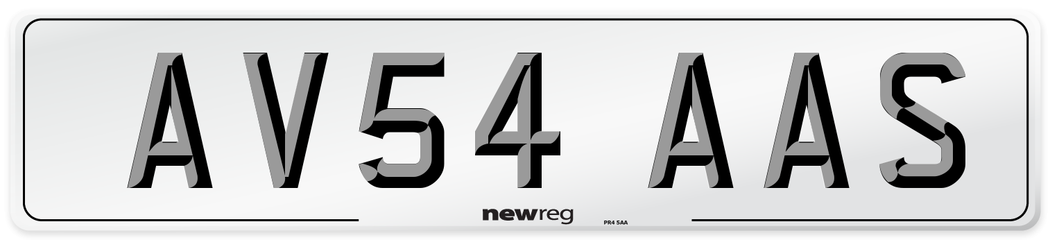 AV54 AAS Number Plate from New Reg